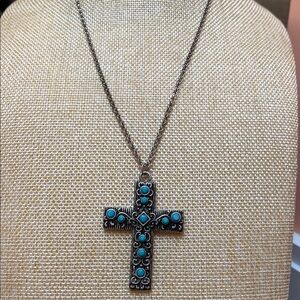 30” Silver-tone Chain With 2.25” Cross